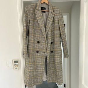 Vintage Zara double breasted check/plaid coat